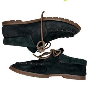 Woolrich Leather Black Cedar Lane Bootie Moccasin Shoes Women's Size 8/8.5